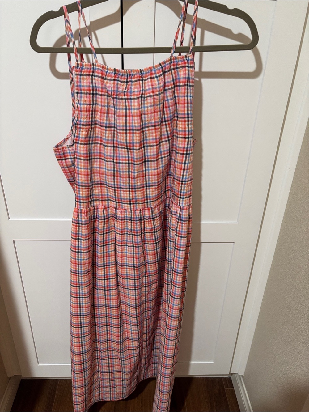 LOFT Pink and Blue Plaid Midi Sundress - Picture 4 of 4
